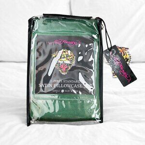 NWT Ed Hardy Satin Pillowcase Set of 2 | Green | Standard 20" x 30"